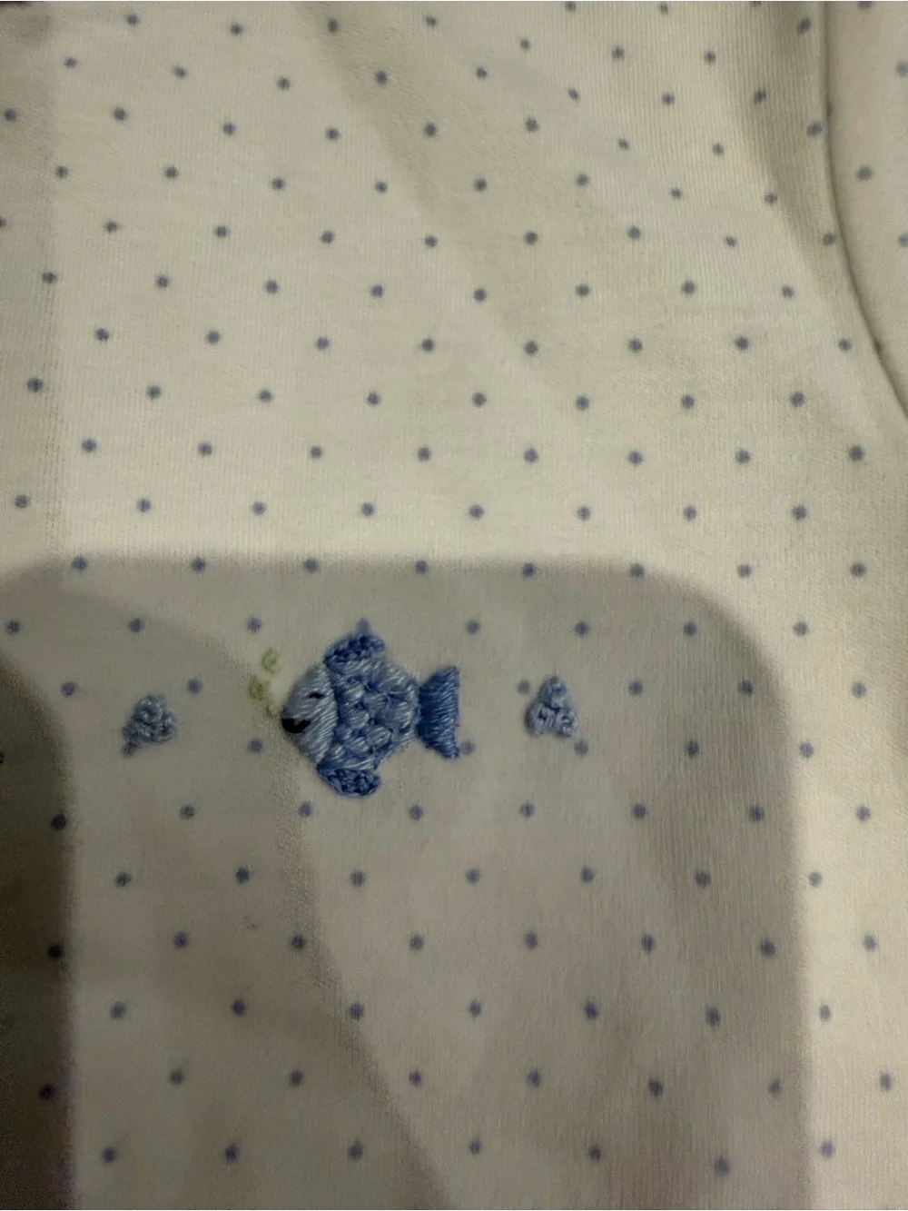 Kissy Kissy White Short-Sleeve Fish and Polka Dot Romper - 9 months